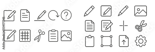Icons representing various tasks in a digital workspace for enhancing productivity and organization