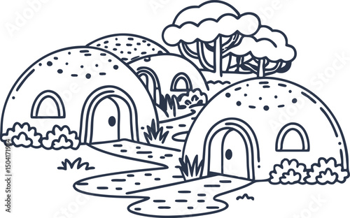eco friendly dome homes in nature sustainable living, innovative architectural design amidst trees