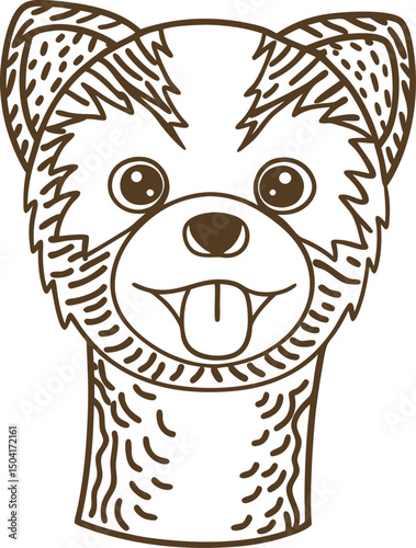 dog head illustration with playful expression and tongue sticking out