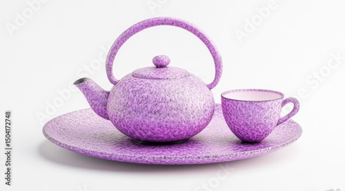 Lilac tea set on a matching tray