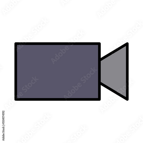 Video Camera Recorder Icon: Film Production, Multimedia, Movie Recording, Content Creation, Minimalist Filled Line Vector