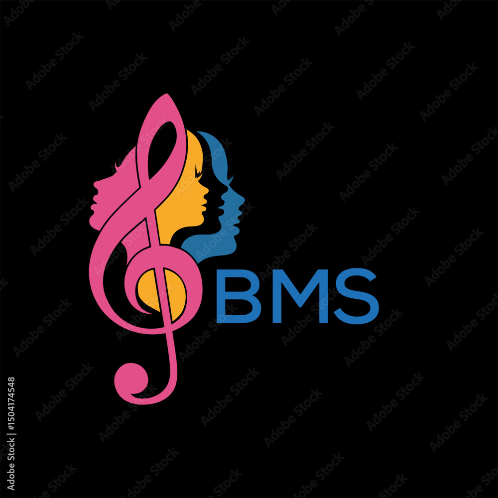 Fototapeta premium BMS letter logo. BMS Musical Band Logo. BMS best icon.