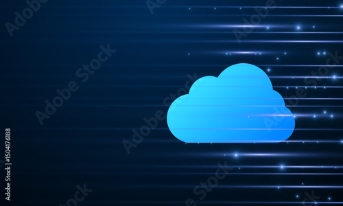Modern cloud technology futuristic, online storage, work from home	
