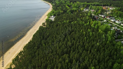 Wallpaper Mural A breathtaking aerial view of the serene shoreline and lush forest, perfect for relaxation and exploration Torontodigital.ca