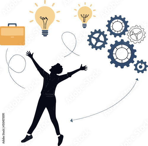 Multitasking Professional Juggling Ideas and Business Tasks