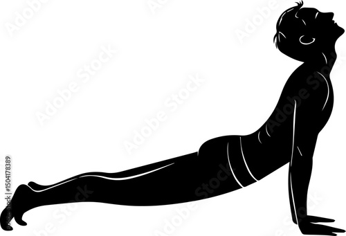 Upward-Facing Dog Yoga Pose Silhouette