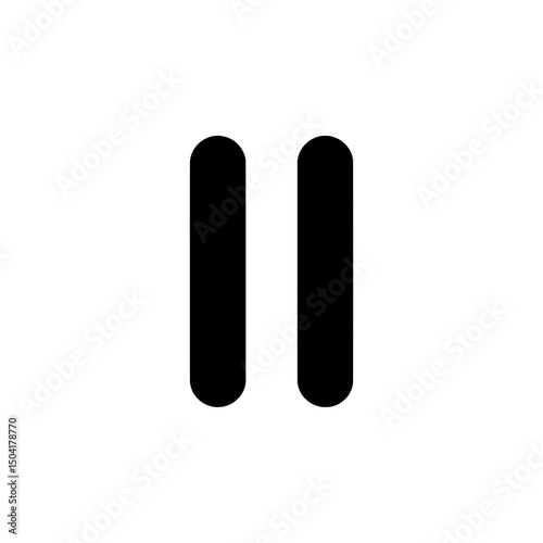 Pausing Reality: A minimalist and striking representation of the universal "pause" symbol, a powerful icon of temporary cessation and strategic intermission.