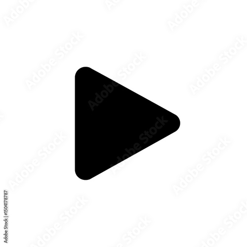 Play Button: A stark black play button against a crisp backdrop, signifying entertainment and action.