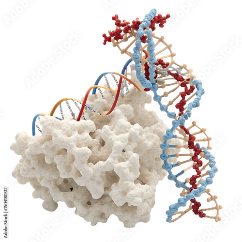 Diagram of ribosome machinery for protein production isolated on a transparent background