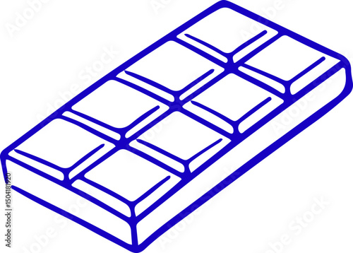 Retro Hand Drawn Chocolate Bar with Segments