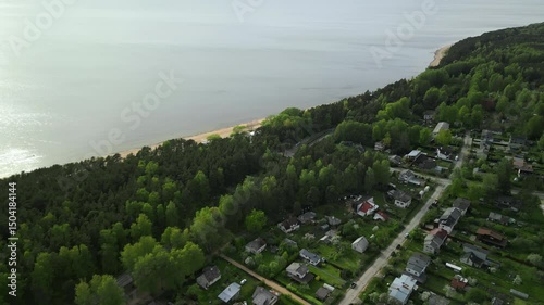 Wallpaper Mural A Breathtaking Aerial View of a Serene Coastal Landscape Showcasing Lush Greenery and Tranquil Waters Torontodigital.ca