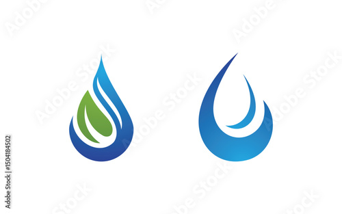 Water drop Plumbing Logo Template vector illustration v.126