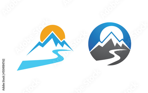 Mountain Hill icon Logo illustration design Template v.26