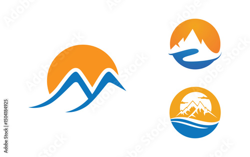 Mountain Hill icon Logo illustration design Template v.31