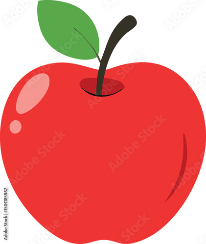 Stylized Red Apple Illustration – Fresh & Minimalist Fruit Design