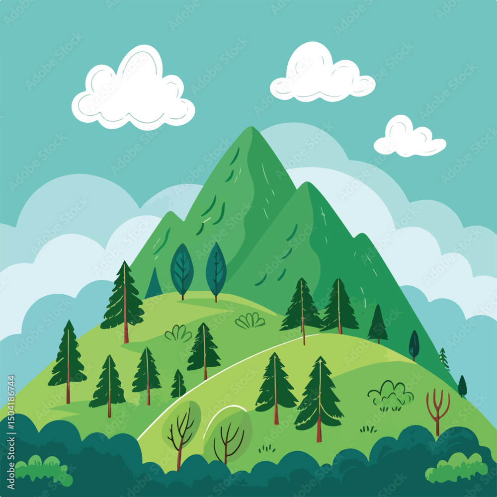 Obraz premium landscape with mountains and trees