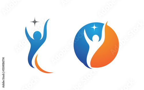 Healthy life Human fit sport logo sign illustration v.144