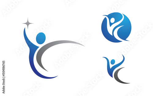 Healthy life Human fit sport logo sign illustration v.146
