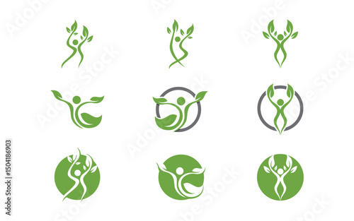 Healthy life Human fit sport logo sign illustration v.152