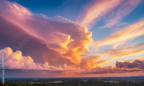 멋진구름이 있는 하늘,석양 구름 노을이 멋지다