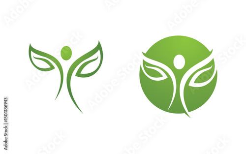 Healthy life Human fit sport logo sign illustration v.154