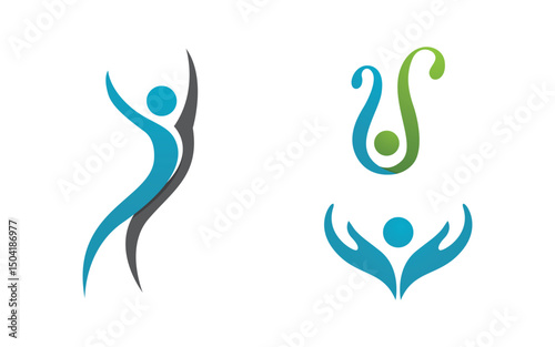 Healthy life Human fit sport logo sign illustration v.156