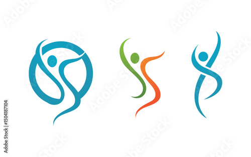 Healthy life Human fit sport logo sign illustration v.162
