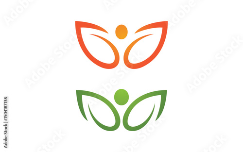 Healthy life Human fit sport logo sign illustration v.164