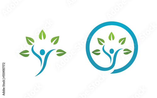 Healthy life Human fit sport logo sign illustration v.165