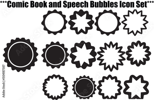 A repeating pattern featuring alternating black and white circular and starburst shapes. The design is simple yet visually engaging, suitable for various backgrounds or textures.
