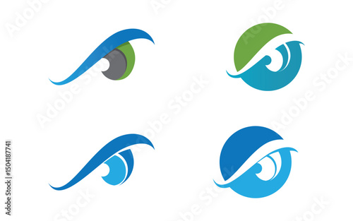 Eye clinic Healthy Care vector icon illustration design v.7