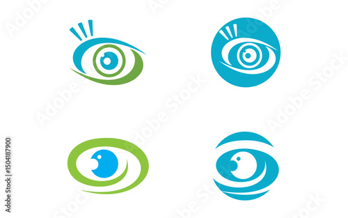 Eye clinic Healthy Care vector icon illustration design v.15