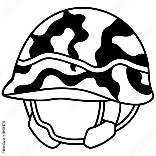 Camouflage Tactical Helmet – Vector on White