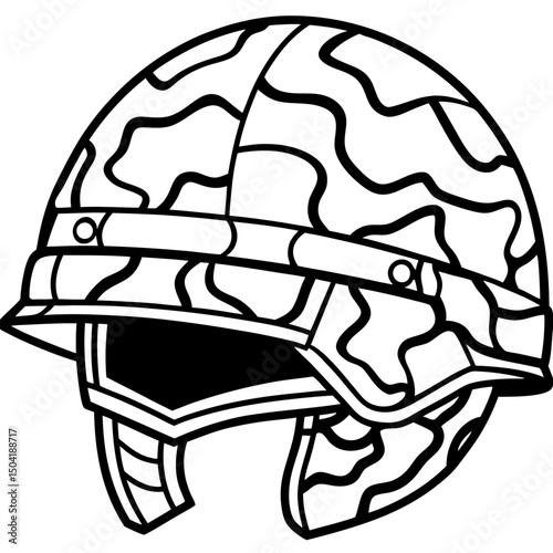 Camouflage Tactical Helmet – Vector on White
