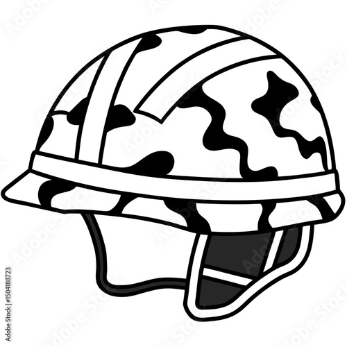 Camouflage Tactical Helmet – Vector on White