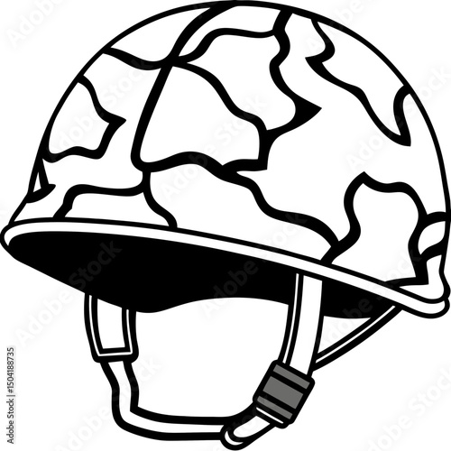 Camouflage Tactical Helmet – Vector on White