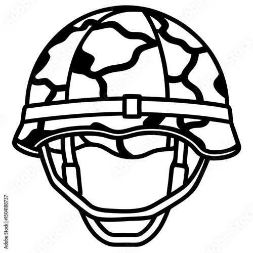 Camouflage Tactical Helmet – Vector on White