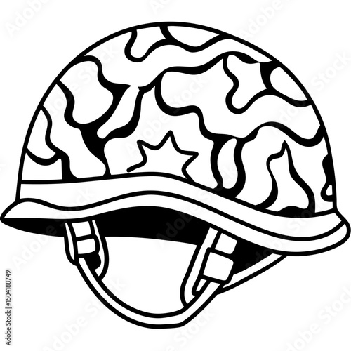 Camouflage Tactical Helmet – Vector on White