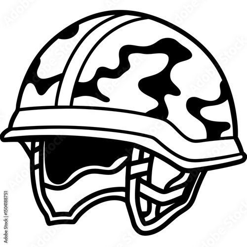 Camouflage Tactical Helmet – Vector on White