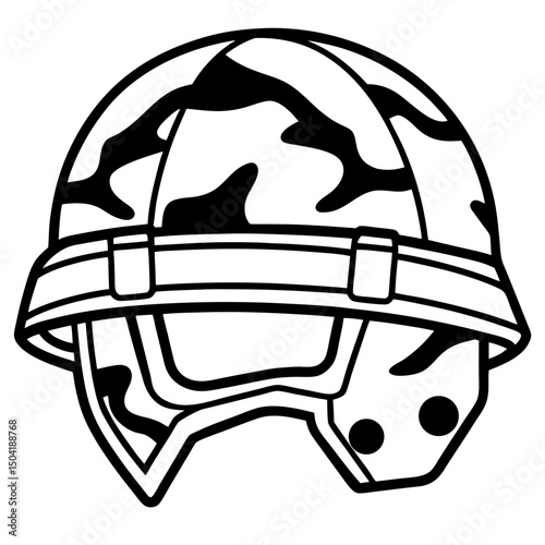 Camouflage Tactical Helmet – Vector on White
