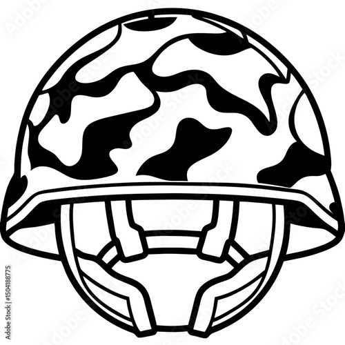Camouflage Tactical Helmet – Vector on White