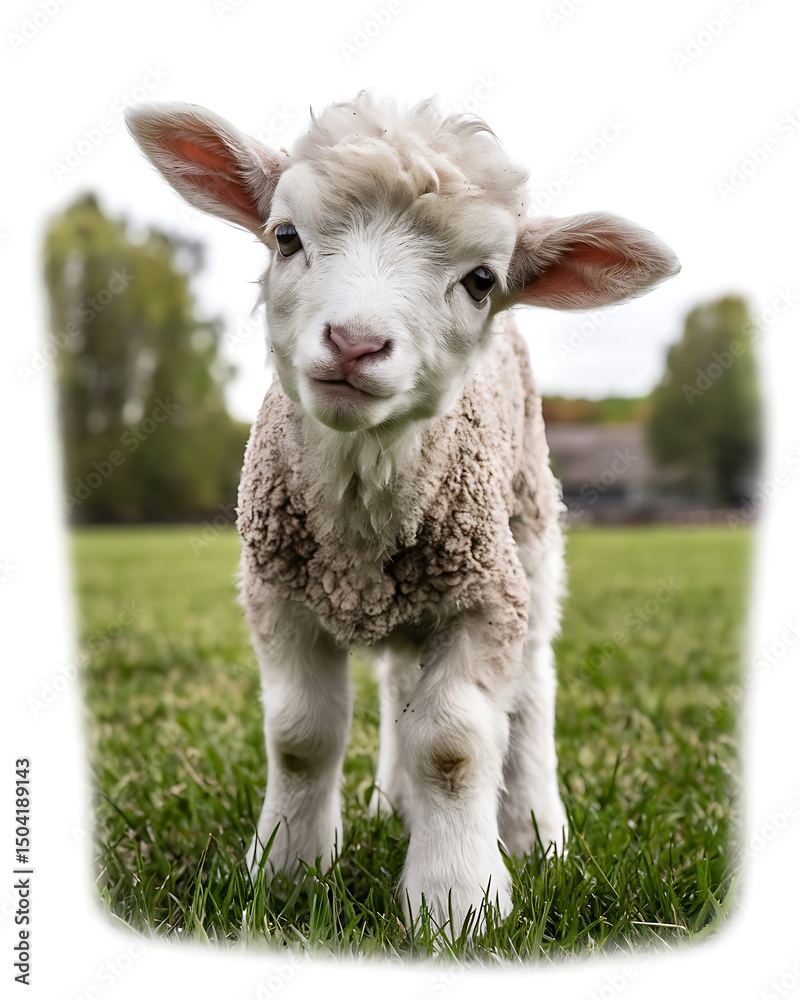 Fototapeta premium Get ready to melt at the sight of this absolutely adorable baby lamb today!