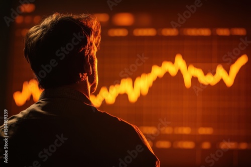 Person Analyzing Financial Data on Digital Graph Showing Growth Trends
