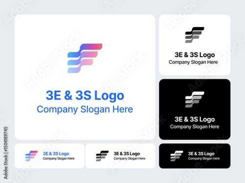 3E and 3S Logo  Modern Geometric Lettermark Design