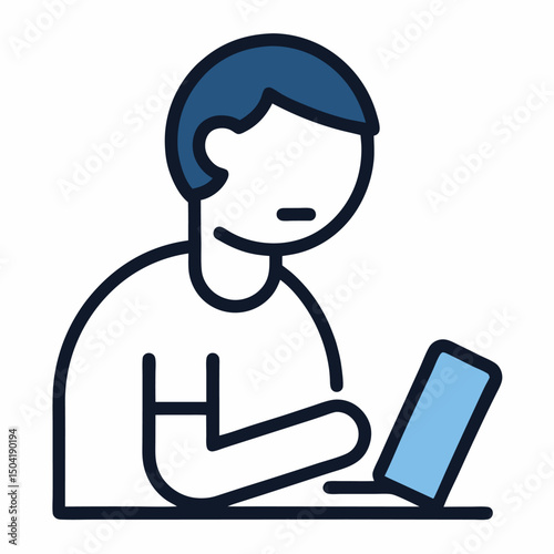 Multitasking in Modern Work: Person Typing One-Handed While Holding Smartphone