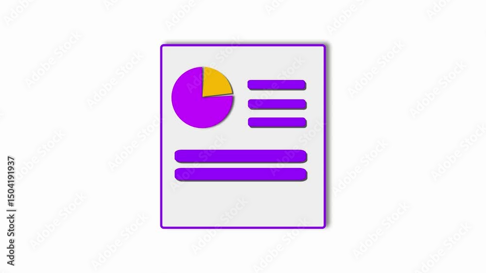 Animated pie chart infographic with text labels and smooth transitions perfect for business reports, presentations, or data visualization.