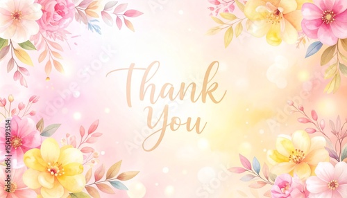 華やかな花のデザインとありがとうメッセージカード
A gorgeous floral design and a thank you message card