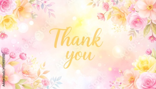 華やかな花のデザインとありがとうメッセージカード
A gorgeous floral design and a thank you message card