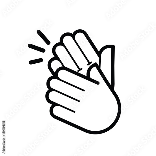 Hands clap symbol. Hand clapping line icons set. Applaud and acclamation emblem or symbol.