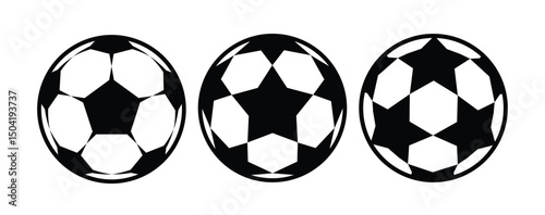 Soccer ball football tournament set icons. Symbol or emblem. vector illustration